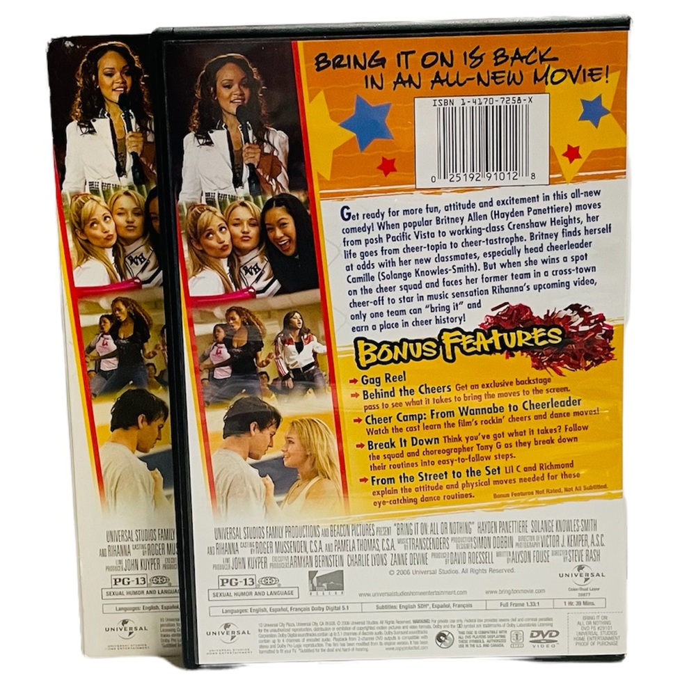 BRING IT ON ALL OR NOTHING DVD Movie Cheerleading High school Rihanna PG-13 - Picture 4 of 7